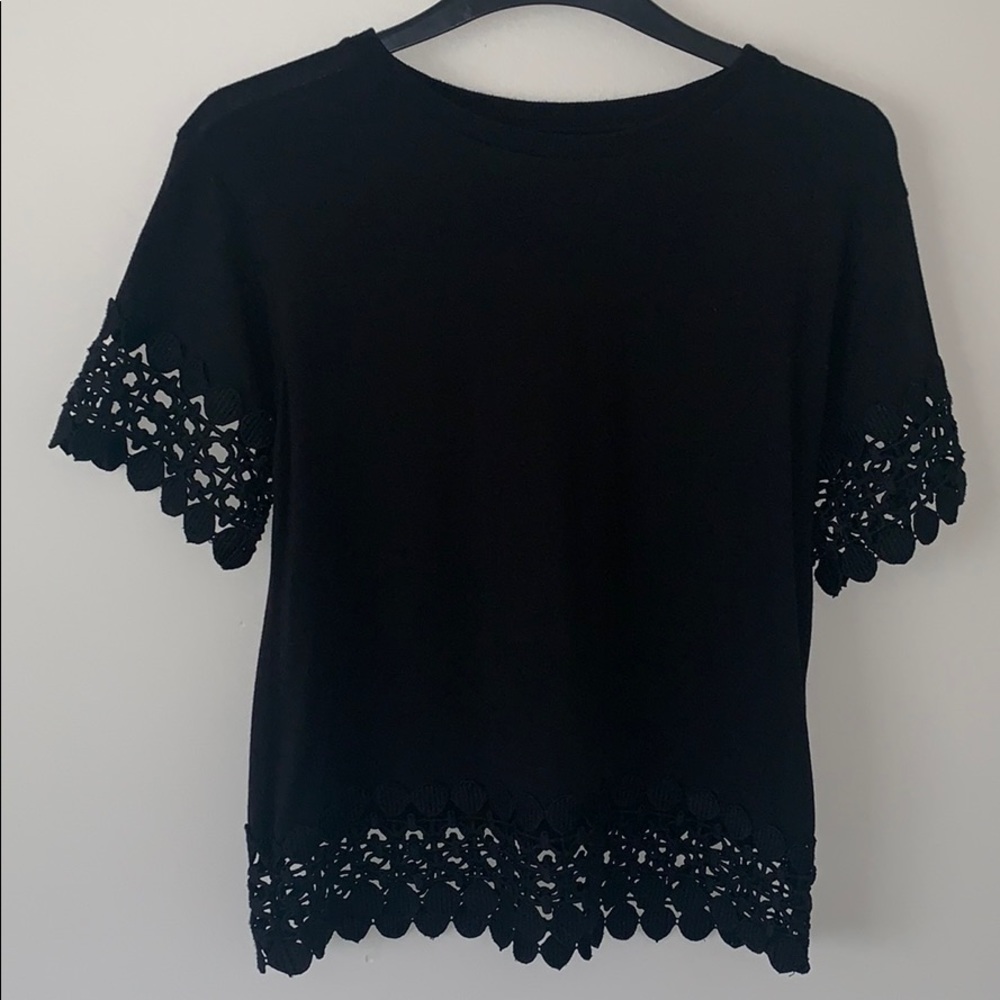 Topshop shirt with crochet detail